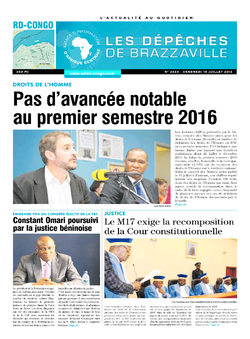 Les Dépêches de Brazzaville : Édition kinshasa du 15 juillet 2016