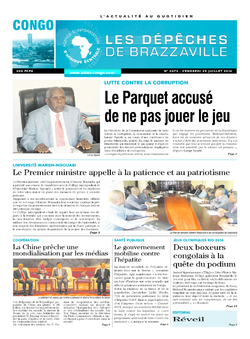 Les Dépêches de Brazzaville : Édition brazzaville du 29 juillet 2016