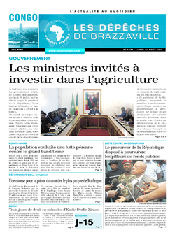 Les Dépêches de Brazzaville : Édition brazzaville du 01 août 2016