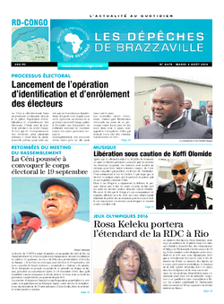 Les Dépêches de Brazzaville : Édition kinshasa du 02 août 2016