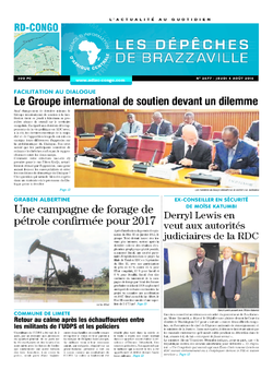 Les Dépêches de Brazzaville : Édition kinshasa du 04 août 2016