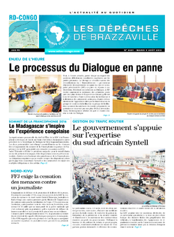 Les Dépêches de Brazzaville : Édition kinshasa du 09 août 2016