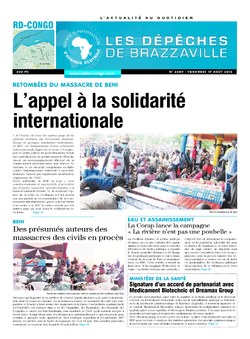 Les Dépêches de Brazzaville : Édition kinshasa du 19 août 2016