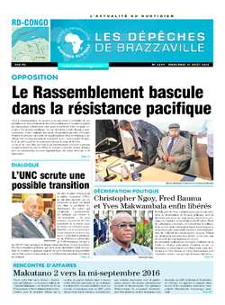 Les Dépêches de Brazzaville : Édition kinshasa du 31 août 2016