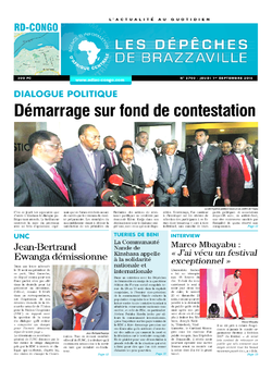 Les Dépêches de Brazzaville : Édition kinshasa du 01 septembre 2016