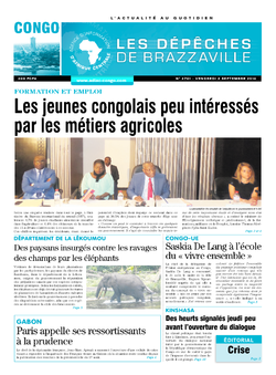 Les Dépêches de Brazzaville : Édition brazzaville du 02 septembre 2016