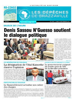 Les Dépêches de Brazzaville : Édition kinshasa du 05 septembre 2016