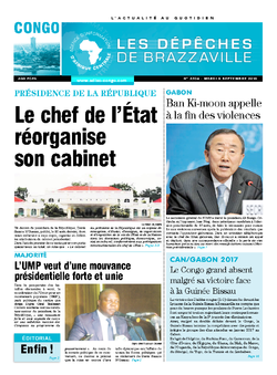 Les Dépêches de Brazzaville : Édition brazzaville du 06 septembre 2016