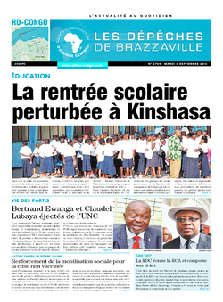Les Dépêches de Brazzaville : Édition kinshasa du 06 septembre 2016