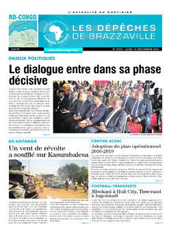 Les Dépêches de Brazzaville : Édition kinshasa du 12 septembre 2016