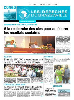 Les Dépêches de Brazzaville : Édition brazzaville du 13 septembre 2016