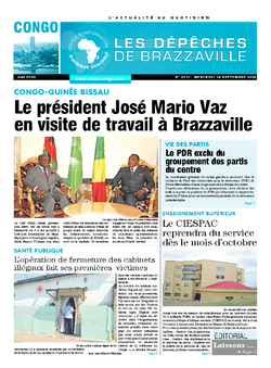 Les Dépêches de Brazzaville : Édition brazzaville du 14 septembre 2016