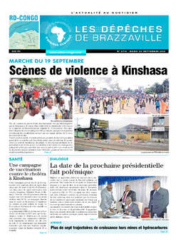 Les Dépêches de Brazzaville : Édition kinshasa du 20 septembre 2016