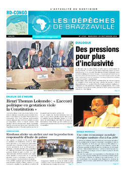 Les Dépêches de Brazzaville : Édition kinshasa du 28 septembre 2016