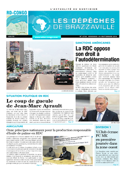 Les Dépêches de Brazzaville : Édition kinshasa du 30 septembre 2016