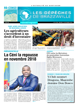 Les Dépêches de Brazzaville : Édition kinshasa du 04 octobre 2016