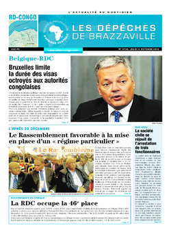 Les Dépêches de Brazzaville : Édition kinshasa du 06 octobre 2016