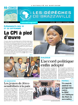 Les Dépêches de Brazzaville : Édition kinshasa du 19 octobre 2016