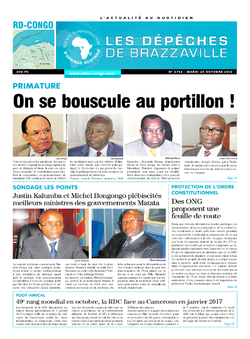 Les Dépêches de Brazzaville : Édition kinshasa du 25 octobre 2016
