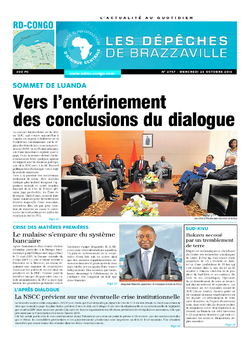 Les Dépêches de Brazzaville : Édition kinshasa du 26 octobre 2016