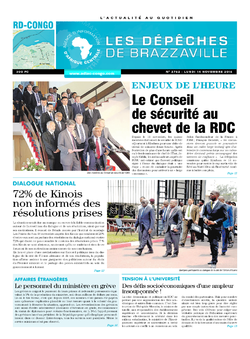 Les Dépêches de Brazzaville : Édition kinshasa du 14 novembre 2016