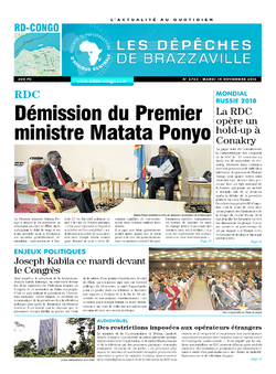 Les Dépêches de Brazzaville : Édition kinshasa du 15 novembre 2016