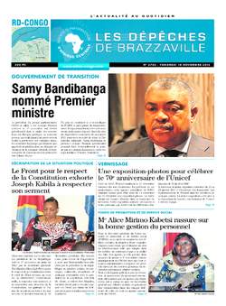 Les Dépêches de Brazzaville : Édition kinshasa du 18 novembre 2016