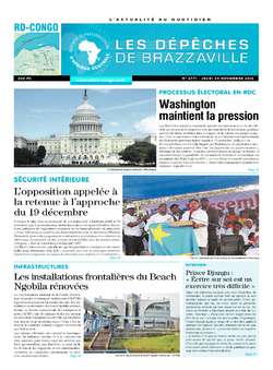 Les Dépêches de Brazzaville : Édition kinshasa du 24 novembre 2016