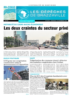 Les Dépêches de Brazzaville : Édition kinshasa du 25 novembre 2016
