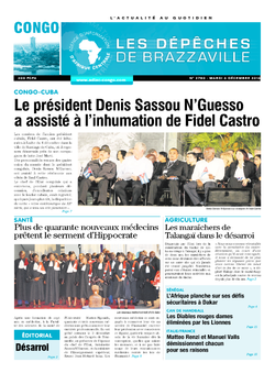 Les Dépêches de Brazzaville : Édition brazzaville du 06 décembre 2016