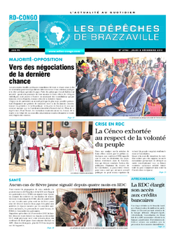 Les Dépêches de Brazzaville : Édition kinshasa du 08 décembre 2016
