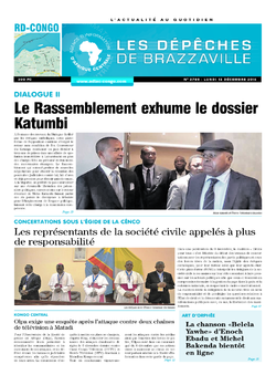 Les Dépêches de Brazzaville : Édition kinshasa du 12 décembre 2016