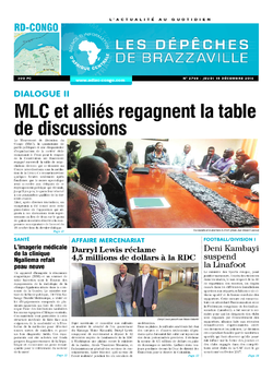 Les Dépêches de Brazzaville : Édition kinshasa du 15 décembre 2016