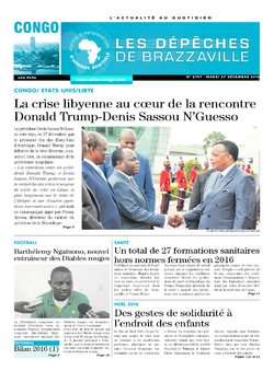 Les Dépêches de Brazzaville : Édition brazzaville du 27 décembre 2016