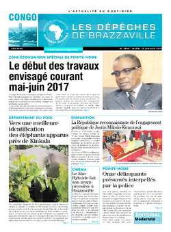 Les Dépêches de Brazzaville : Édition brazzaville du 10 janvier 2017