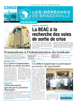 Les Dépêches de Brazzaville : Édition brazzaville du 25 janvier 2017