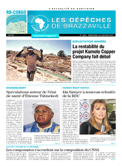 Les Dépêches de Brazzaville : Édition kinshasa du 25 janvier 2017