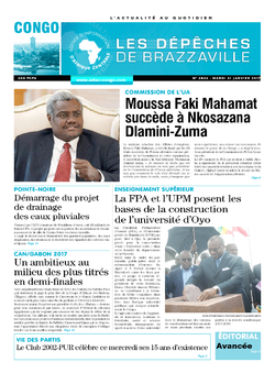 Les Dépêches de Brazzaville : Édition brazzaville du 31 janvier 2017
