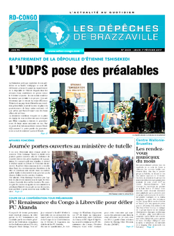 Les Dépêches de Brazzaville : Édition kinshasa du 09 février 2017