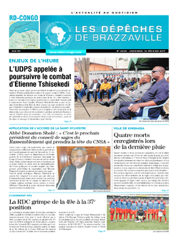 Les Dépêches de Brazzaville : Édition kinshasa du 10 février 2017