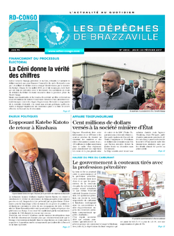 Les Dépêches de Brazzaville : Édition kinshasa du 23 février 2017