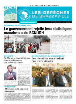 Les Dépêches de Brazzaville : Édition kinshasa du 03 mars 2017