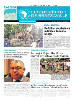 Les Dépêches de Brazzaville : Édition kinshasa du 21 mars 2017