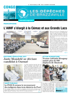 Les Dépêches de Brazzaville : Édition brazzaville du 27 mars 2017