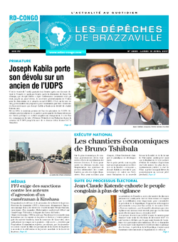 Les Dépêches de Brazzaville : Édition kinshasa du 10 avril 2017
