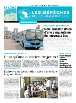 Les Dépêches de Brazzaville : Édition kinshasa du 03 mai 2017