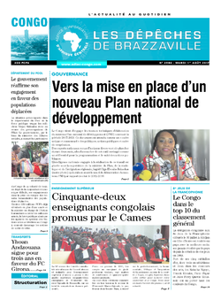 Les Dépêches de Brazzaville : Édition brazzaville du 01 août 2017