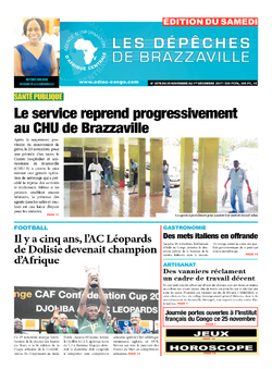Les Dépêches de Brazzaville : Édition du 6e jour du 25 novembre 2017