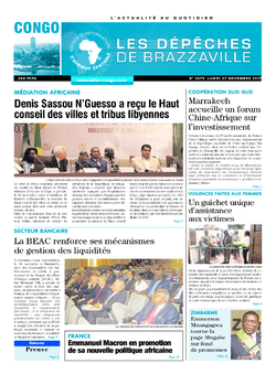 Les Dépêches de Brazzaville : Édition brazzaville du 27 novembre 2017