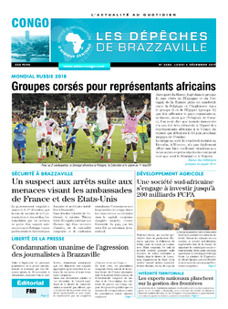Les Dépêches de Brazzaville : Édition brazzaville du 04 décembre 2017